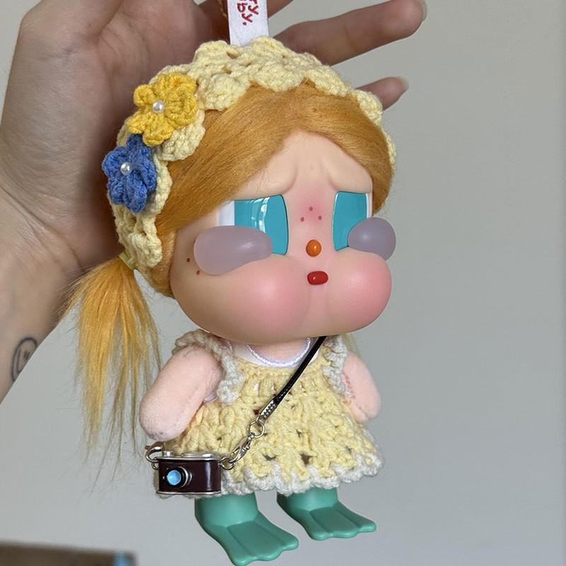 15cm BJD Doll Outfit Yellow Beach Dress With Headscarf Charm Accessory Crybaby Dolls
