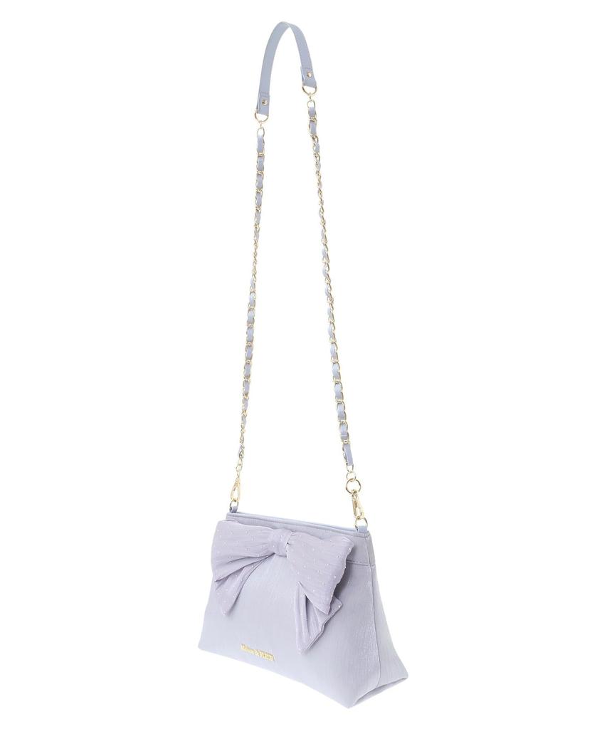 Maison de FLEUR Stone Ribbon Shoulder Bag, Grayish Blue, 08000047000