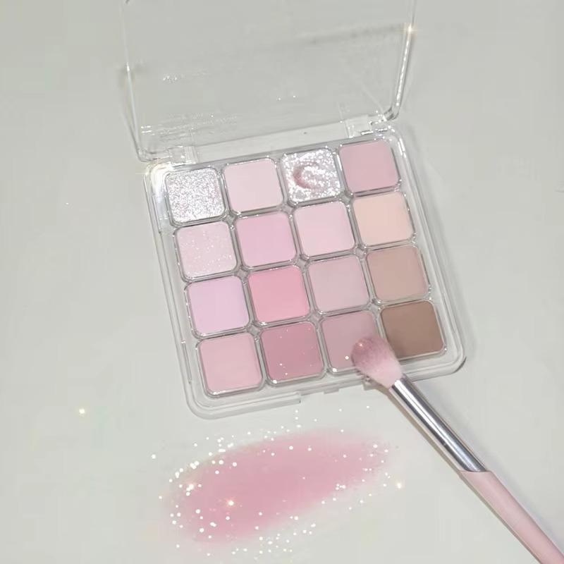 Korejská Pseudo-jednoduchá Šestnáctibarevná Paletka Očních Stínů Růžová Hnědá Meloun Perleťová Matná Oční Stíny