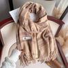 Retro style high-end atmosphere plaid scarf women's autumn and winter versatile imitation cashmere scarf shawl