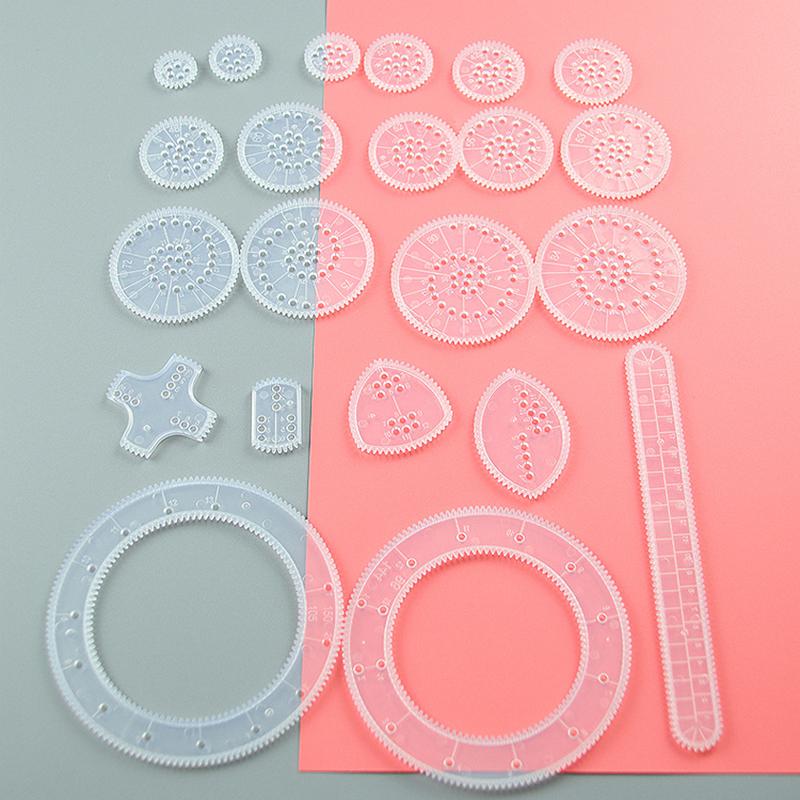 22-teiliges Spirograph-Spiralkunst-Zeichenset. Die klassische Art, unzählige tolle Designs für Kinder zu erstellen. Zeichenlineal-Spielzeugset