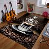 Musical Coffee Cup with Piano Keys Design Patterned Carpet a Non Slip Rug Suitable for All Seasons and Any Setting, Gift
