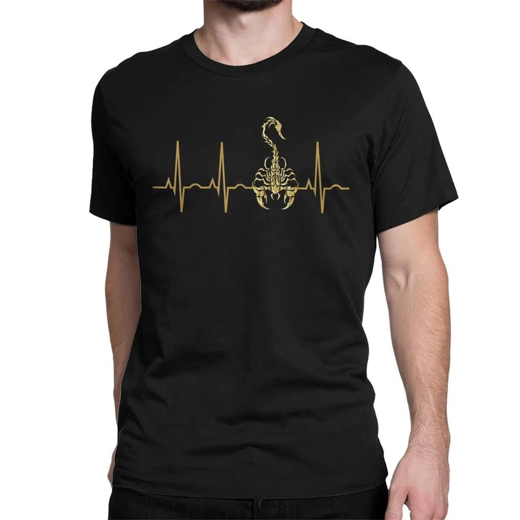 2025 Men's Women's T-Shirt Heavy Metal Scorpion Cotton T-Shirt Short Sleeve Hard Rock Band T-Shirt Crew Neck Clothes Graphics