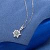INS Style Love Claw High Carbon Zircon Snowflake 925 Sterling Silver Korean Style Clavicle Chain Moissanite Necklace