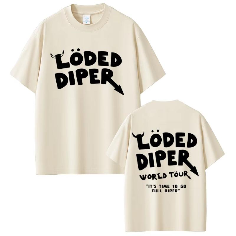Loded Diper World Tour Tshirt Unisex Women Clothing Vintage Rock Oversized Short Sleeve Tshirts Unisexs Casual Cotton T Shirts