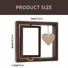 Rotating Floating Wood Picture Frame Double Sided Display Tabletop Photo Frame with Personalizing Heart Pendant Gift