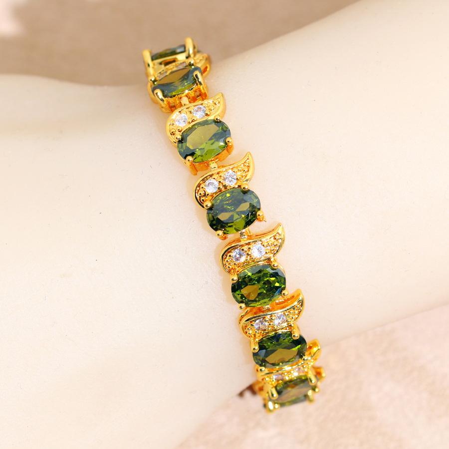 Classic More Color Zirconia  Gold Plared  Bracelet For Women Wedding Jewelry Birthday Gift