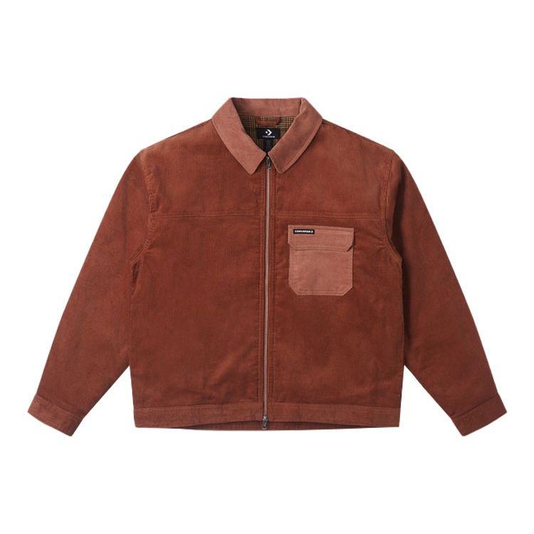 

Converse Color-Block Pocket Long Sleeve Jacket Men Outerwear Brown 10025260-A02