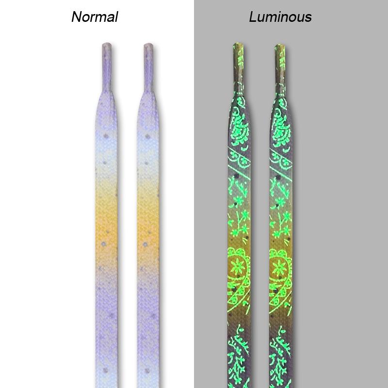 New Luminous Shoelaces for Sneakers Flat Splash-ink Shoe Laces Fluorescent Glowing Running Boot Shoelace Cool Shoestrings 1Pair