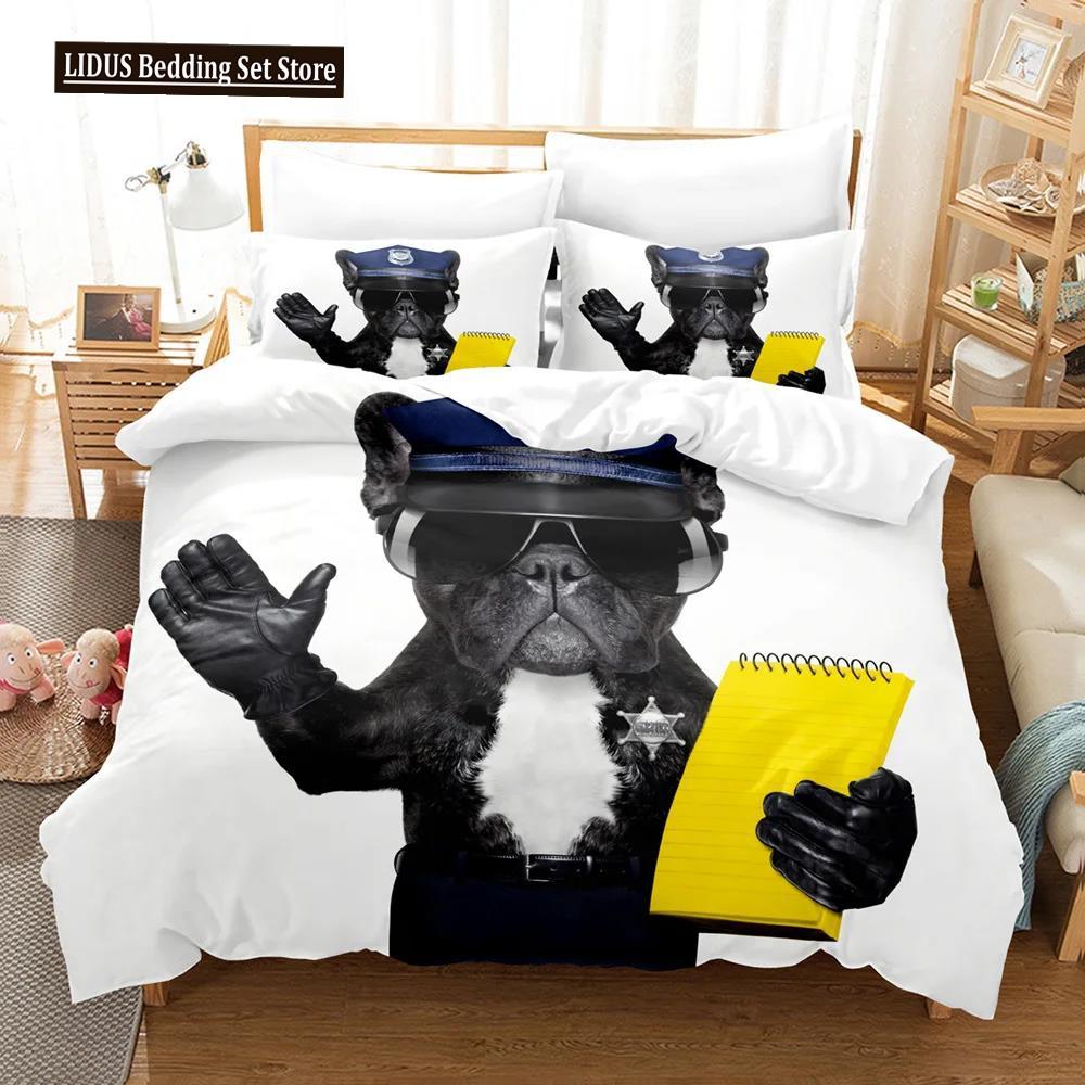 Hunde Tröster Bettbezug Einzel Kinder Niedliches Bettwäscheset Cartoon Welpenmuster Bettbezug Set 3D Stepp-/Deckbettbezug Kissenbezüge