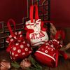 Letter Canvas Drawstring Bag Floral Bowknot Handbag Elegant Festive Sugar Bag  Party