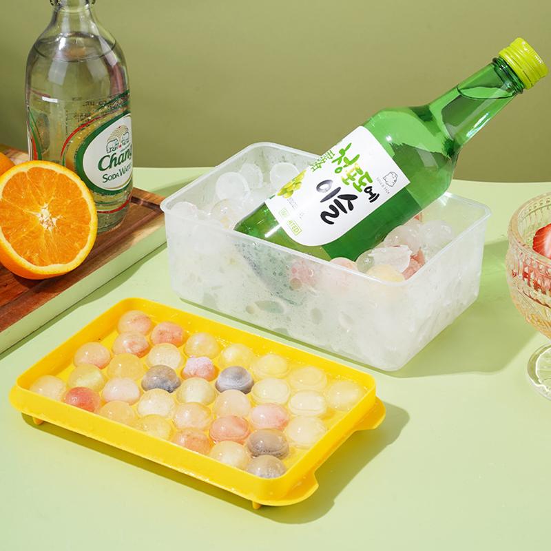 33 Hole Round Ice Cube Tray Plastic Style Ice Mold Refrigerator Spherical Diy Moulds Ice Ball Maker Kitchen Tools