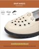 Mom's Summer Breathable Leather Sandals – Soft Sole, Non-Slip Flats for Middle-Aged & Elderly Women