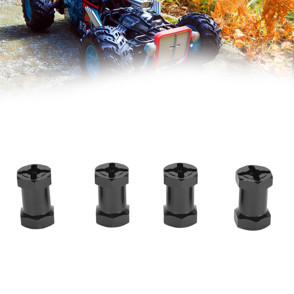 4PCS 12mm Hex Hub Adapters with Nuts Aluminum Alloy Wheel Hub Extension Adapter for 1Celsius10 RC Car 20mm Length