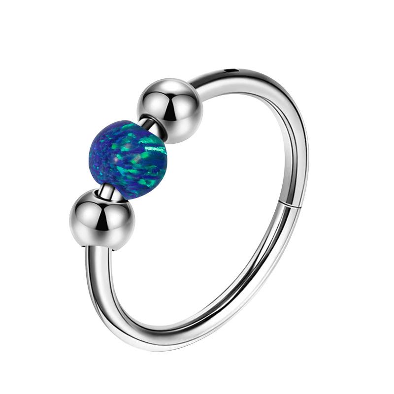 316L Titanstahl Opal Nahtloser Ring Ohrringe für Nase & Septum