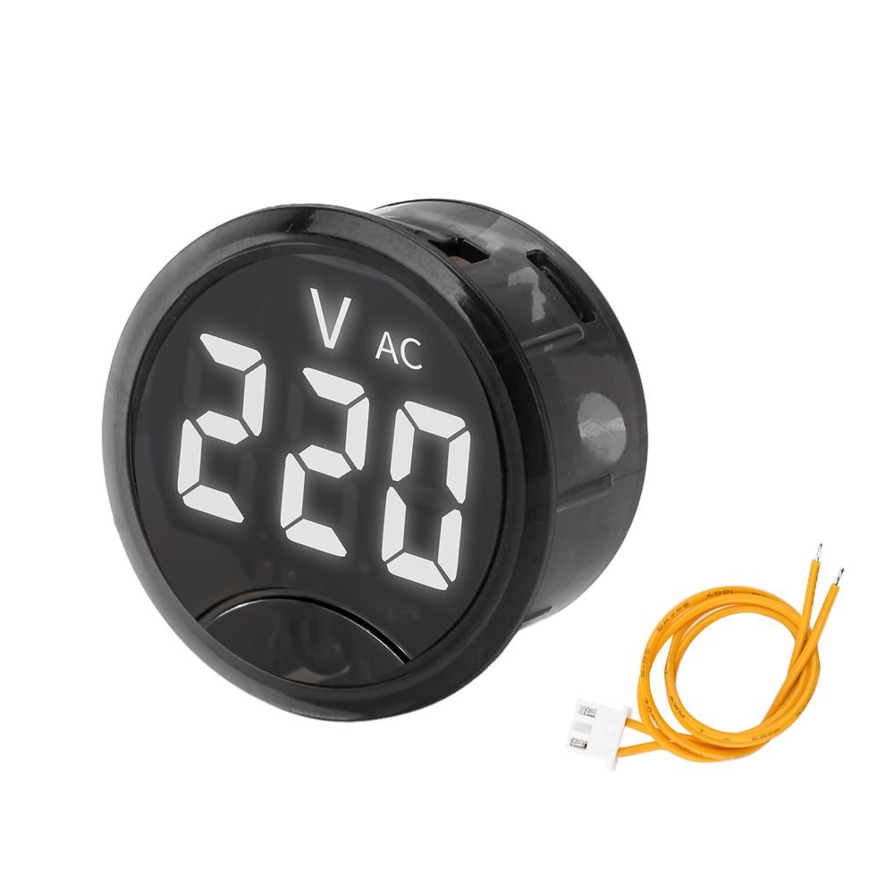 AC 50~265V  LED Digital Display Round Two-wire Voltmeter AC Digital  Voltage  Volt Detector Tester Monitor Pane