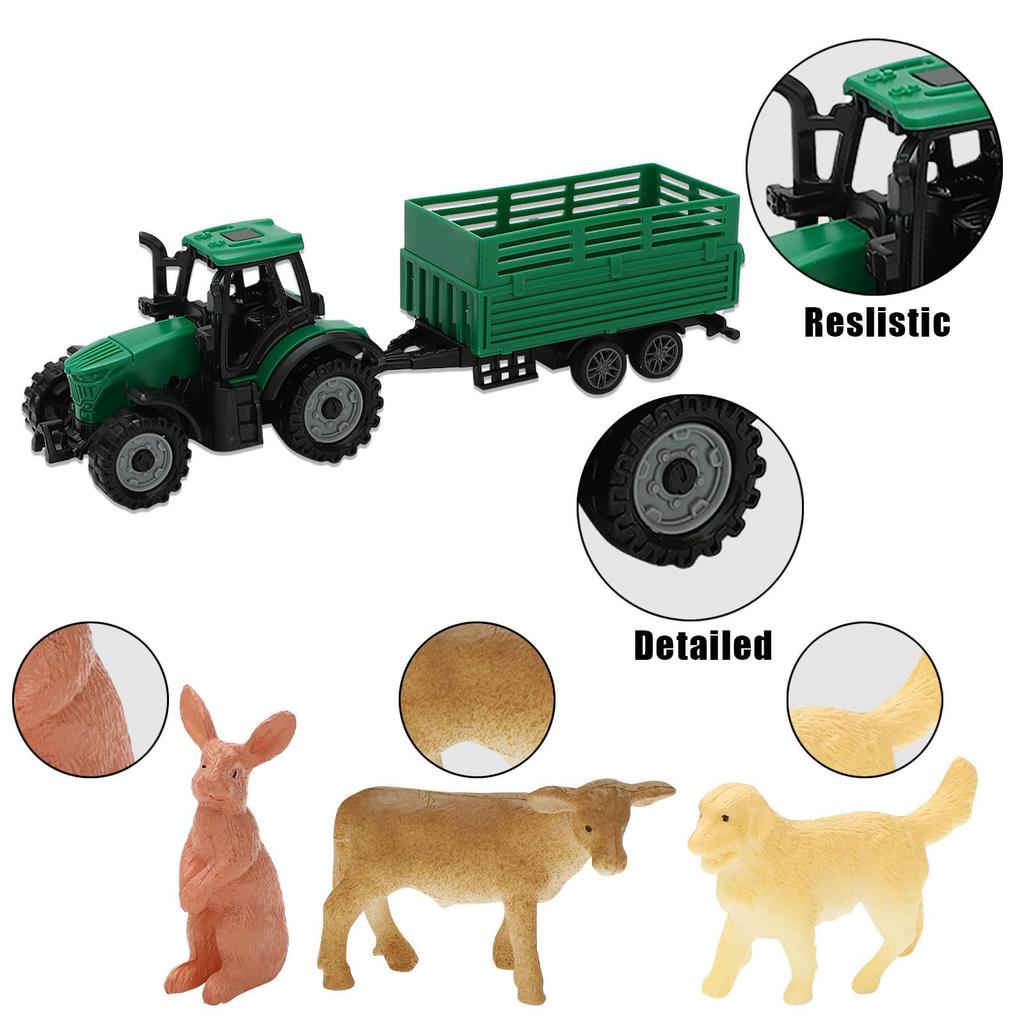 49 Piece Farm Playset With Figures Animals Tools Plant For Children Imaginative Learning And Role Play Accessories