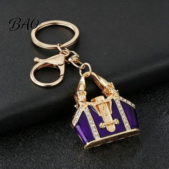 Bling Backpack Keychain Mini Handbag with Rhinestone, Zinc Alloy Pendant for Decorative Purse Keys Handbags Backpacks, Lightweight Accessory