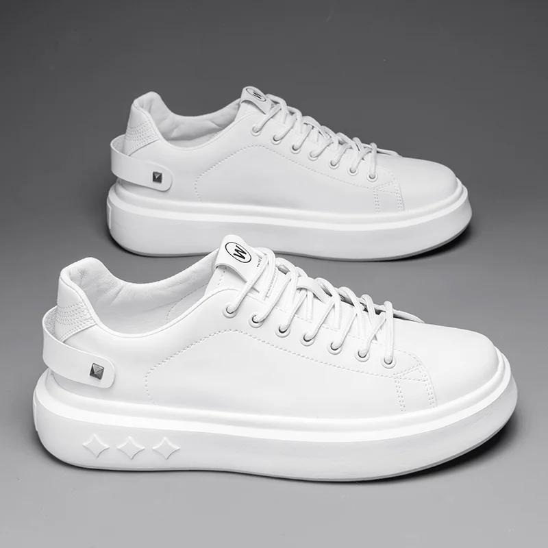 Italian Men Designer Sneakers Stylish Outdoor Vulcanized Shoes Breathable Antiskid Walking Shoes Lightweight Casual Leather Shoe