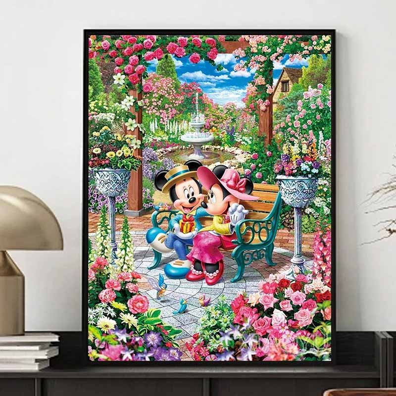 Disney Diamond Painting Mickey Minnie Garden Date-themed Art Painting Rhinestone 5D Mosaic Handmade DIY Cross stitch Gift Home Decoration