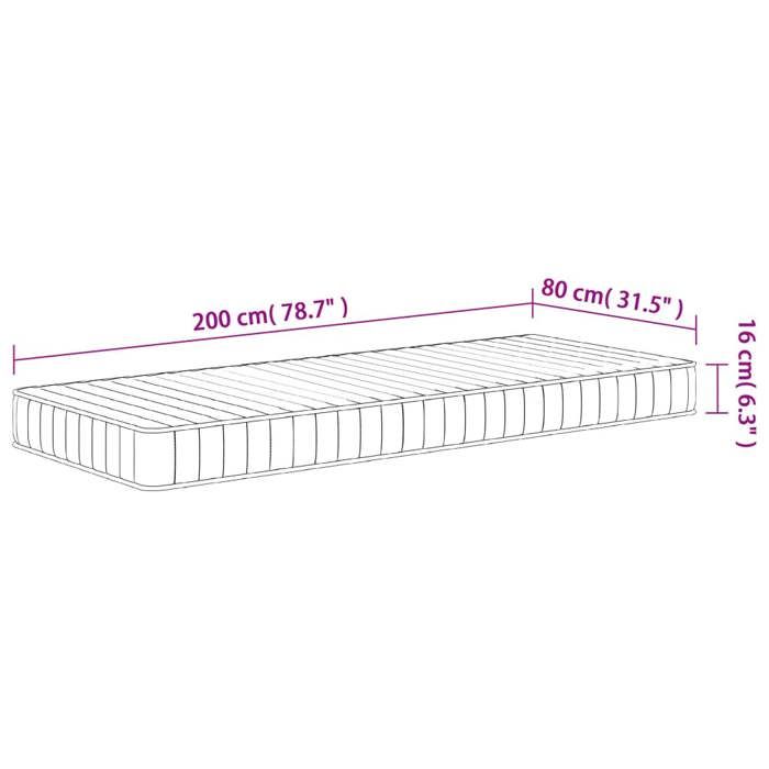 VidaXL Medium-Soft Foam Mattress 80x200 Cm 373018