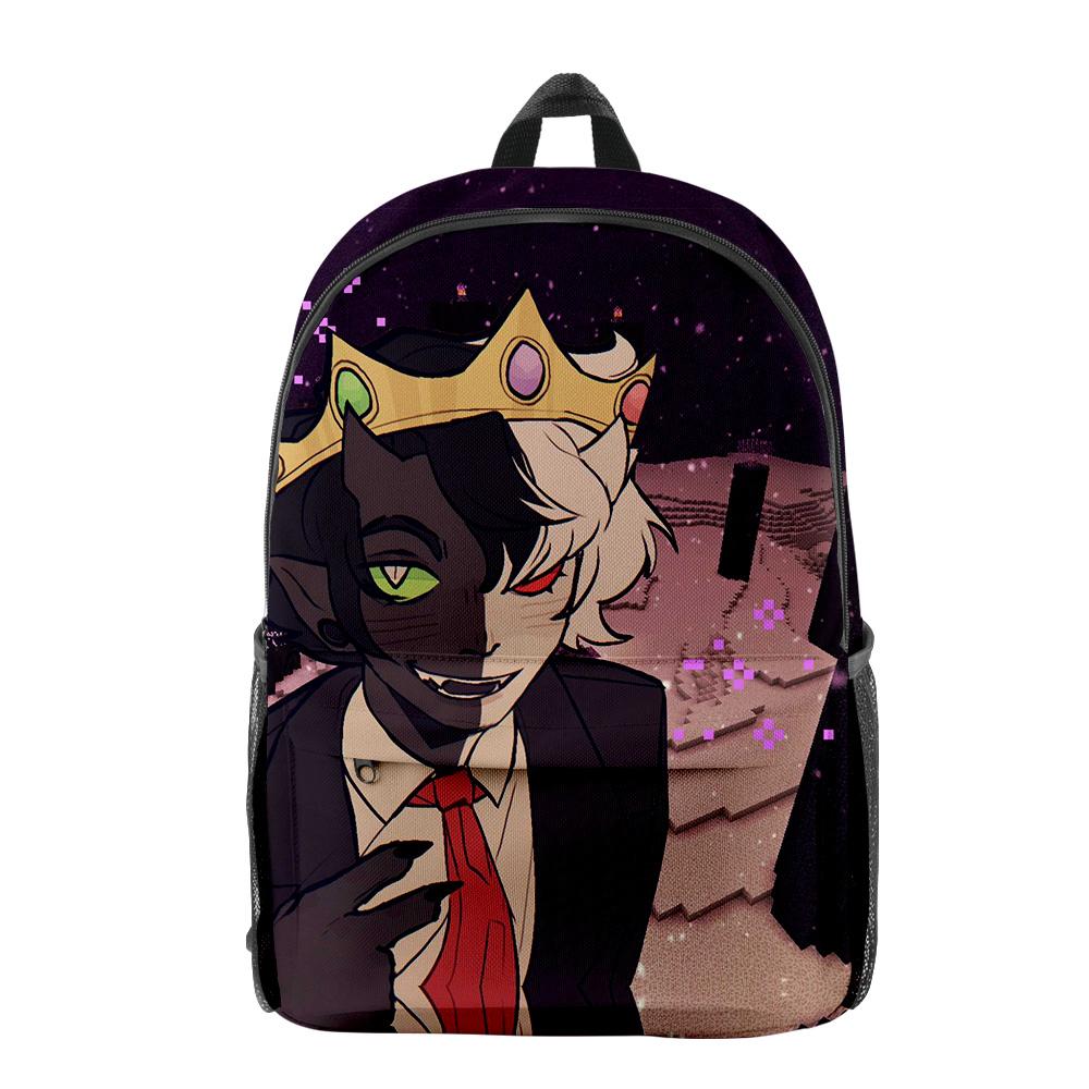 Classic Peculiar Novelty Cool Ranboo Pupil Bookbag Notebook Backpacks 3D Print Oxford Waterproof Boys/Girls Travel Backpacks