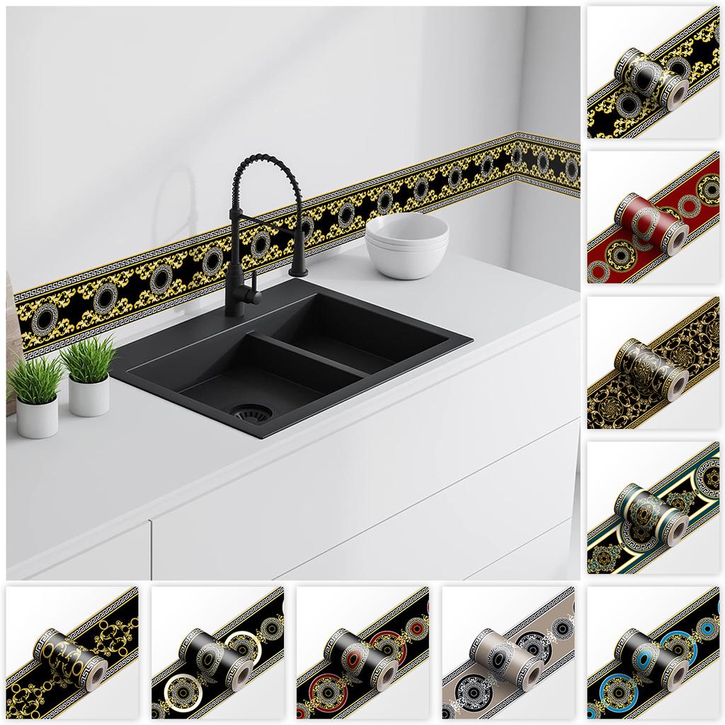 240 cm délka luxusní soklová rohová samolepka na stěnu koupelna kancelář sklo v pase domácí dekorace vodotěsná podlaha vlnovod umělecká tapeta