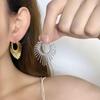 Chic Fan-Shaped Hollow Earrings: Unique Style Ear Clips for Women