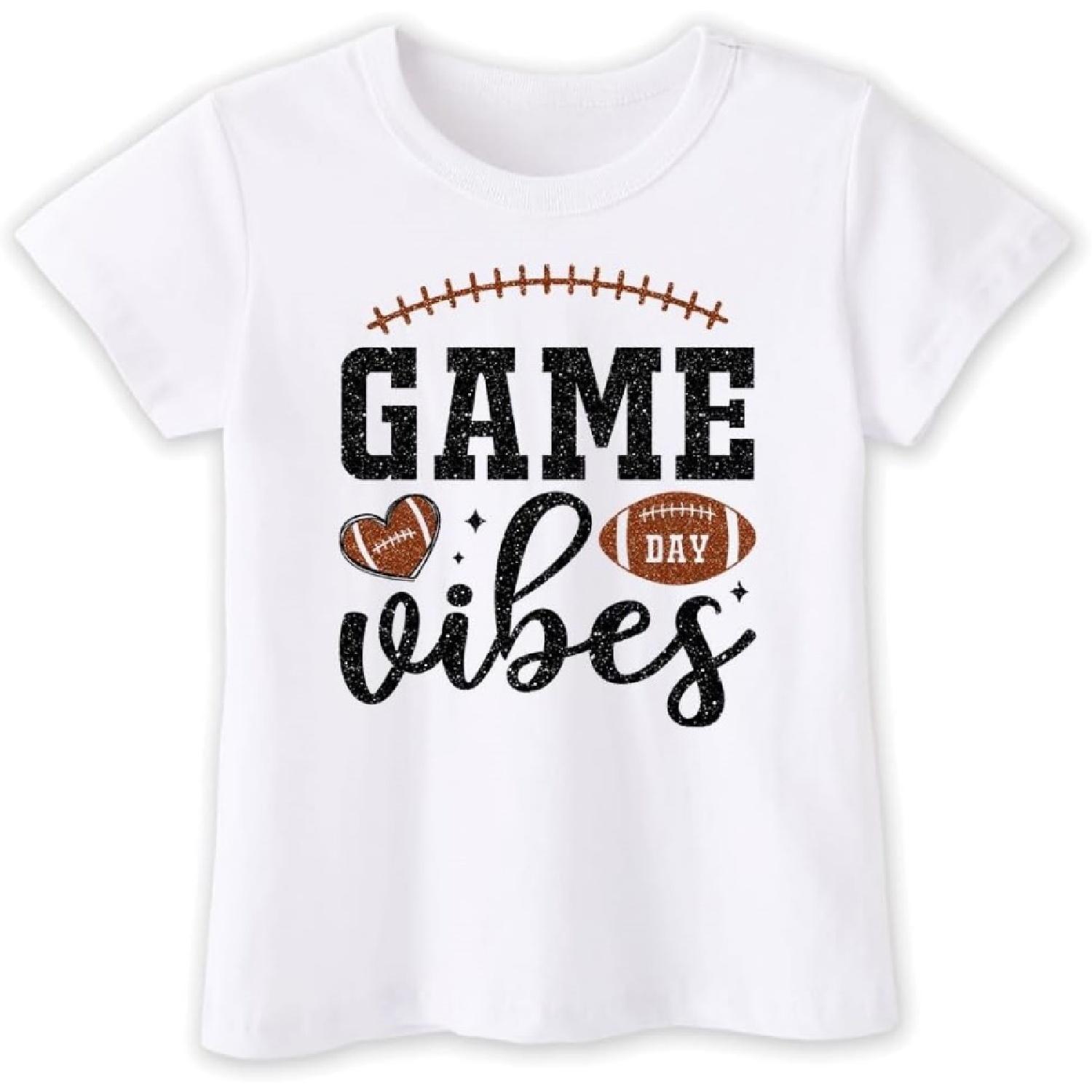 

Toddler Game Day Shirt for Boys Girls Kids, Happy Funny Football Sunday Athletic Toddler Boy Girl T Shirt, 2-6T XXXXXL білий
