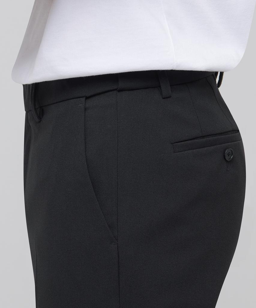 MUSINSA STANDARD Lightweight Skinny Hidden Elastic Waist Crop Slacks [Dark Gray]