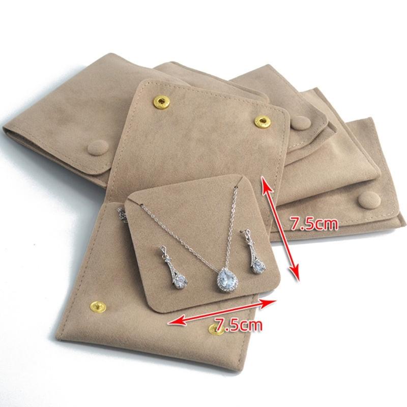 Jewelry Packaging Bag Jewelry Pouch Velvet Jewelry Pouch Portable Jewelry Gift Bags with Snap Button for Jewelry Storage