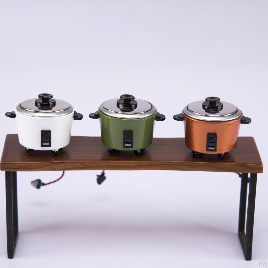 1:12 Dollhouse Rice Cooker Cookware Kitchen Accessories Play Toys Photographic Props