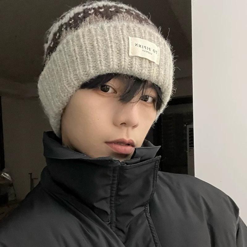 Ethnic Retro Style Winter Hats For Women Men Unisex Warm Beanie Hats Autumn Winter Thickened Warm Knitted Thick Skullies Cap A2