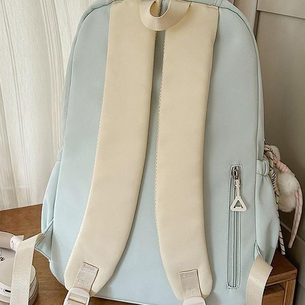 Schoolbag new Japanese ins fresh and sweet contrasting colors splicing bar pain bag girl junior high school students large capacity backpack
