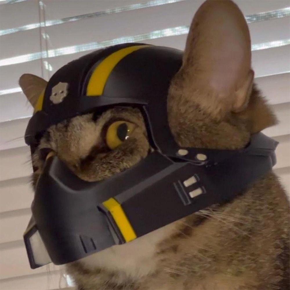 Black 3D Printing Cat Mask Cosplay Costume Accessory Cat Helmet Cat Avenger Mask  For Cats And Dogs