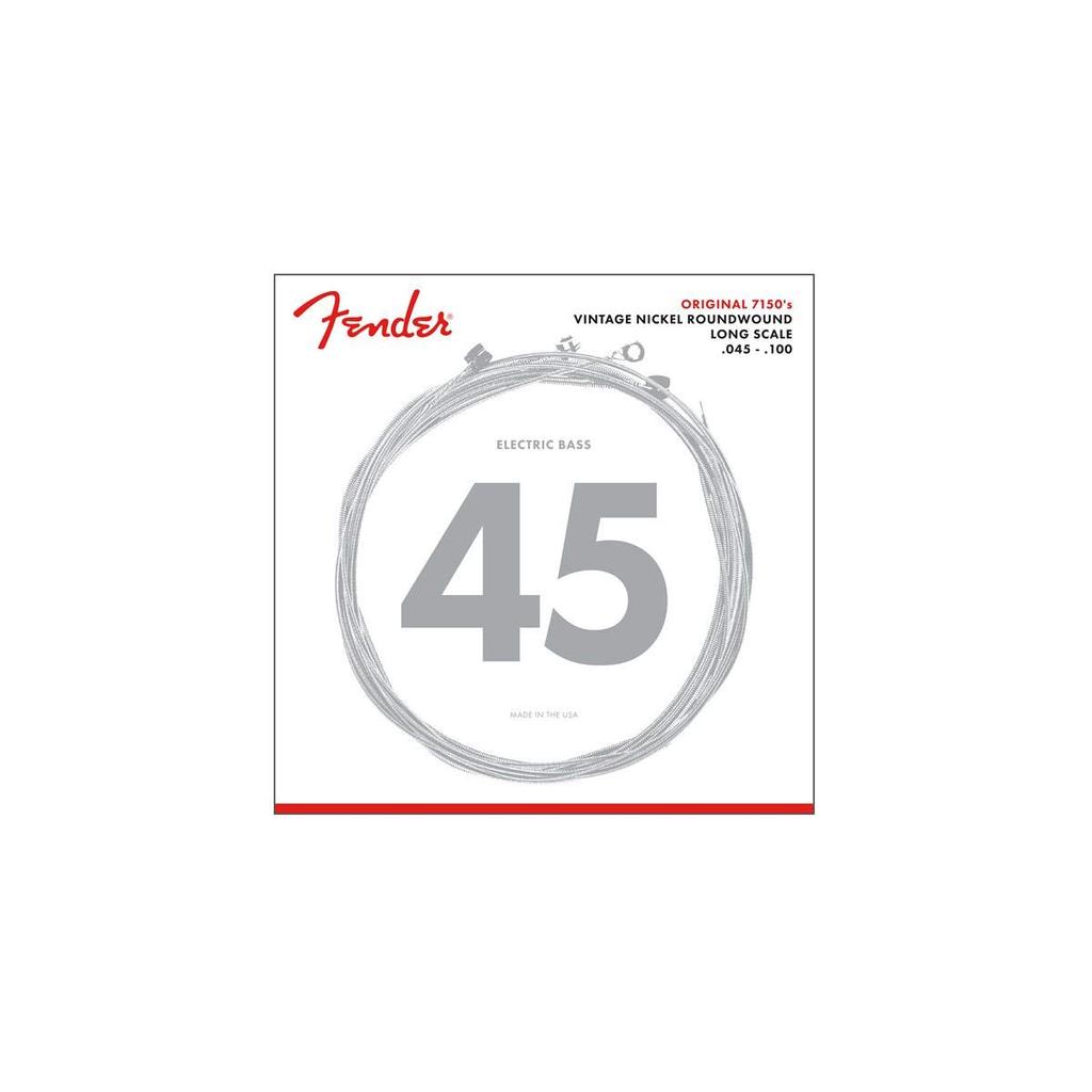 Fender Electric Bass Strings Original 7150 Bass Pure Long 7150ML Medium Light Strings, Nickel, Roundwound, Scale, .045-.100