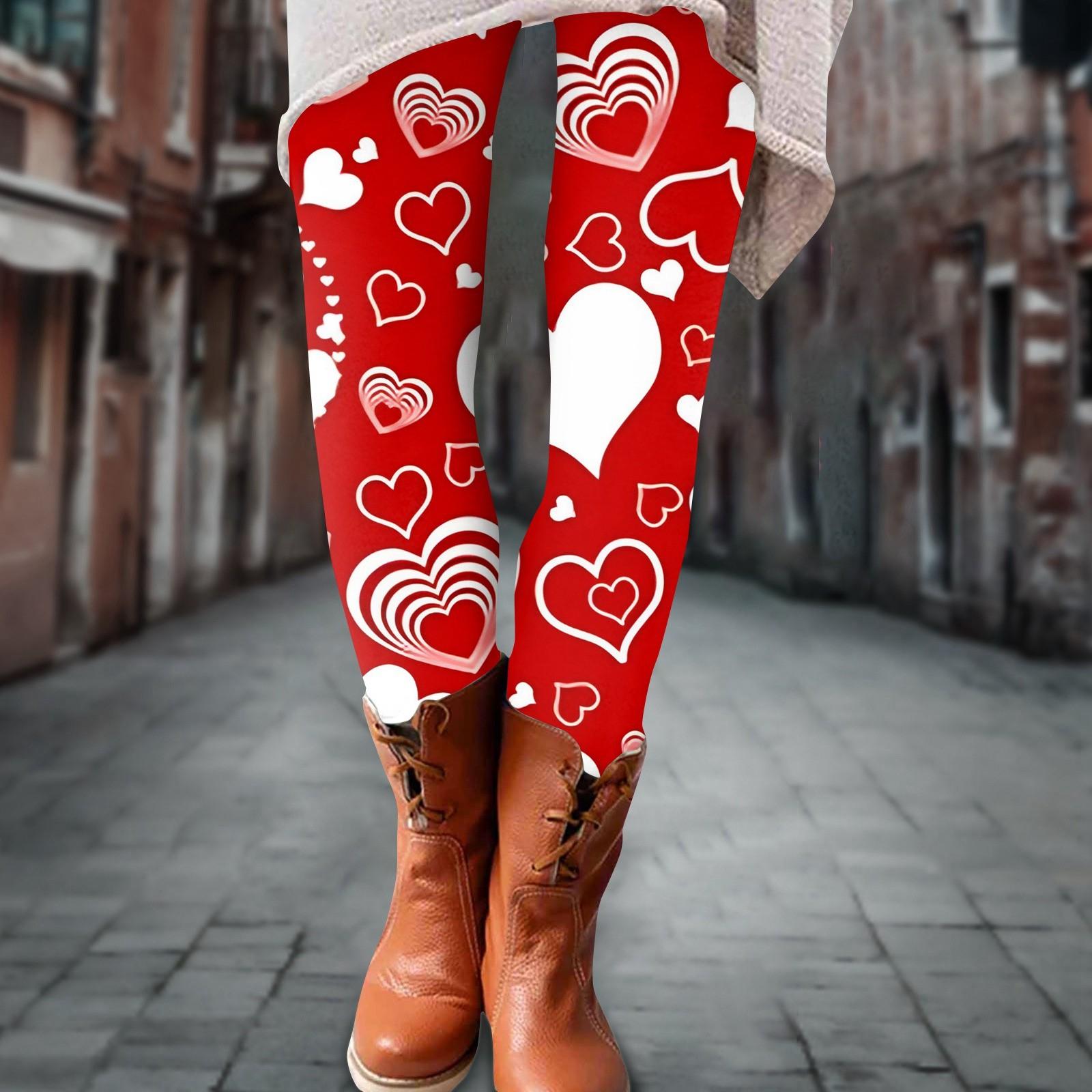 Women s Pants Valentine s Day Prints Stretchy Soft Bottoms Casual Home Sleeping Pants M киноварь