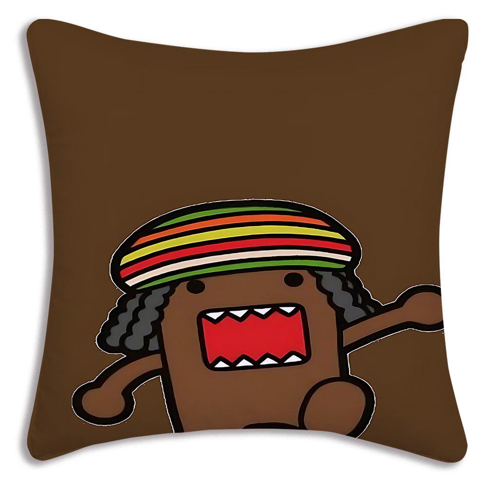 Cute For D-Domo Kun Faces Pillow Covers Cartoon Sofa Decorative Home Double-sided Printing Short Plush Cute Cushion Cover