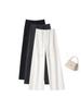 Damen Petite High-Waist Woll-Acetat Weite Hosen, Herbst/Winter Fall, Elastischer Bund, Neun-Punkt-Länge.