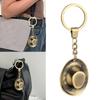 Antique Cowboy Hat Shaped Key Ring Holder Stylish Copper Alloy Pendant Keychain Ornament For Outdoor Enthusiasts