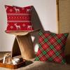Weihnachts Rentier Kissenbezug Sofa und Wohnzimmer Dekorative Kissenbezüge Staubdicht und Milbendicht Unsichtbarer Reißverschluss