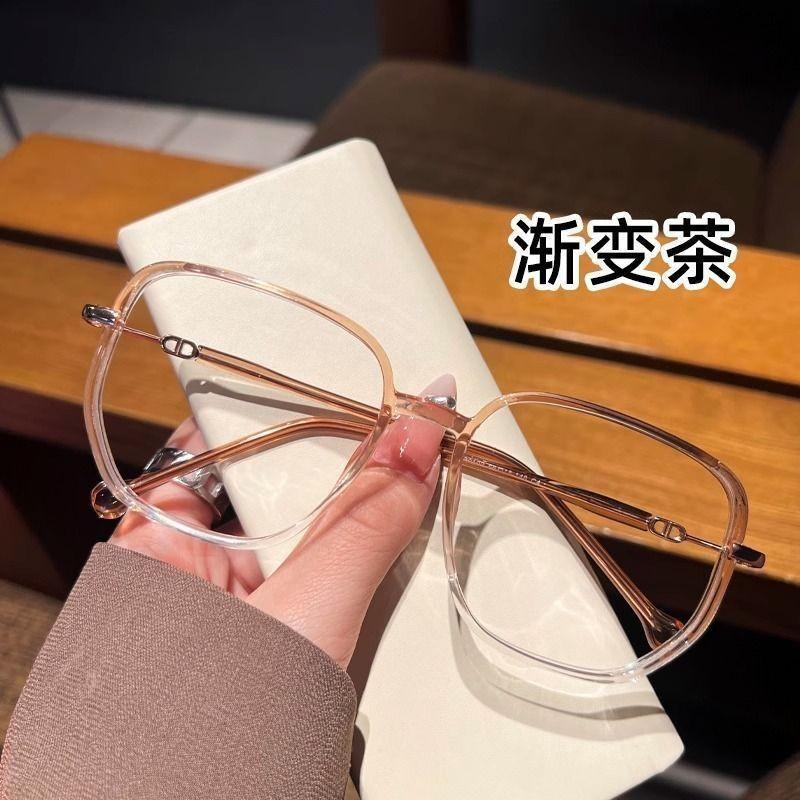 

Звездное небо Блестящие очки для женщин с близорукостью могут быть оснащены плоскими очками с квадратным круглым лицом Простая оправа для глаз с артефактом 200 degrees left and right for myopia