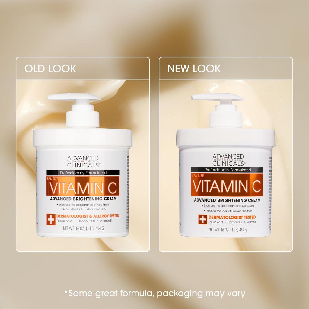 Advanced Clinicals Vitamin C Advanced Brightening Large Cream. Cream. 16oz.