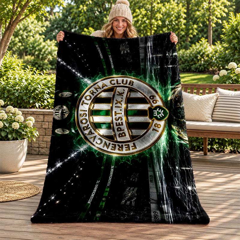 Ferencvarosi TC blanket Flannel Blanket Soft Cozy Plush Throw for Sofa Bed Lightweight Home Decoration Gifts for Christmas various holidays