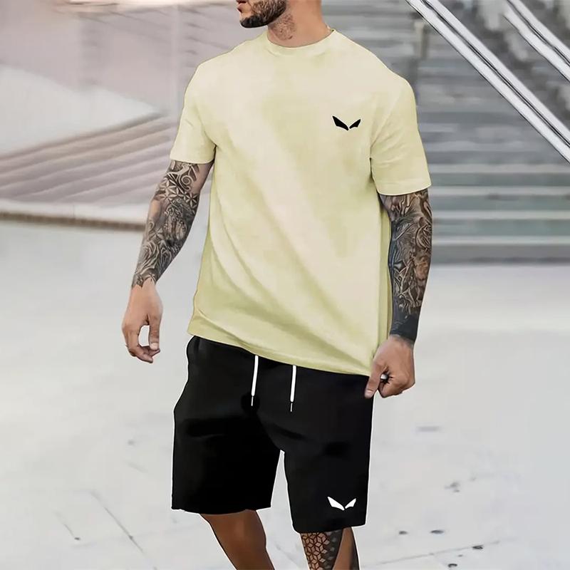 

Модный летний комплект для джентльмена Leader Mouth Striped Printed Casual Suit Breathable And Absorbing Free Mens Tracksuit 5XL