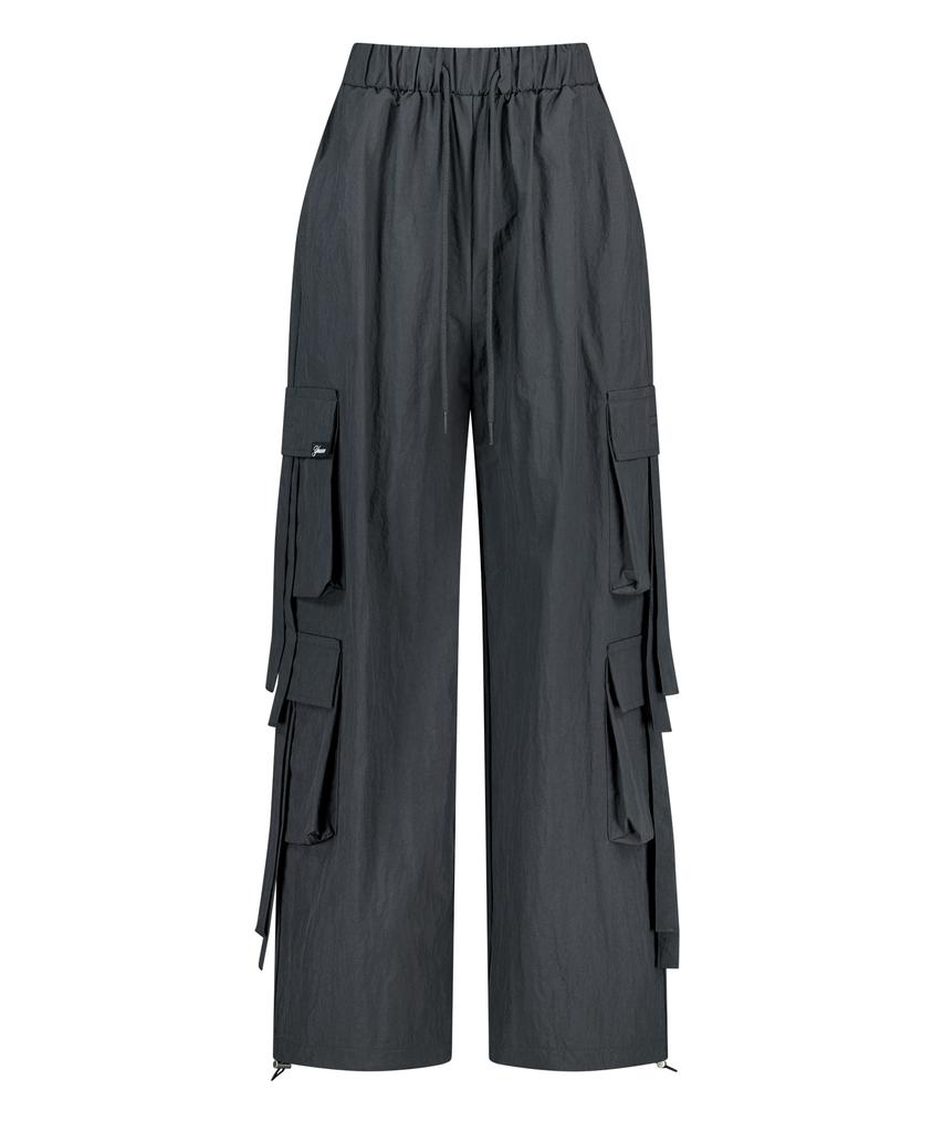 Yuibeu Nylon Cargo Pants Charcoal