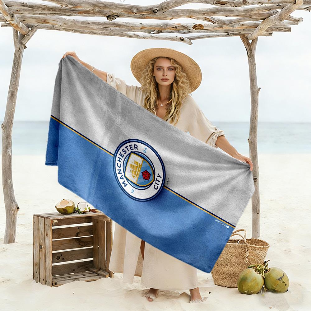 Manchester City Fc Fans Beach Towel High Absorbency & Quick-Dry Comfortable Lightweight