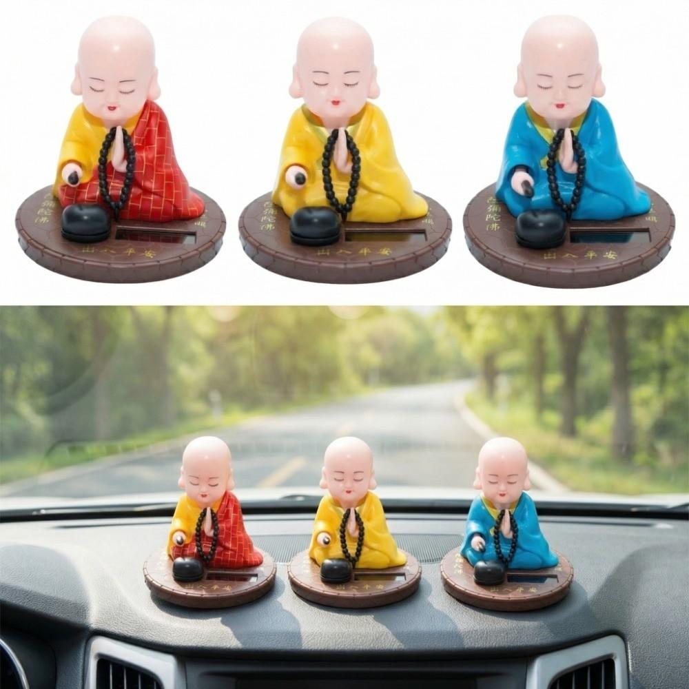 Devout Prayer Solar Nodding Buddha Toys Wealth Coming Buddhist Monk Figurines  Gifts