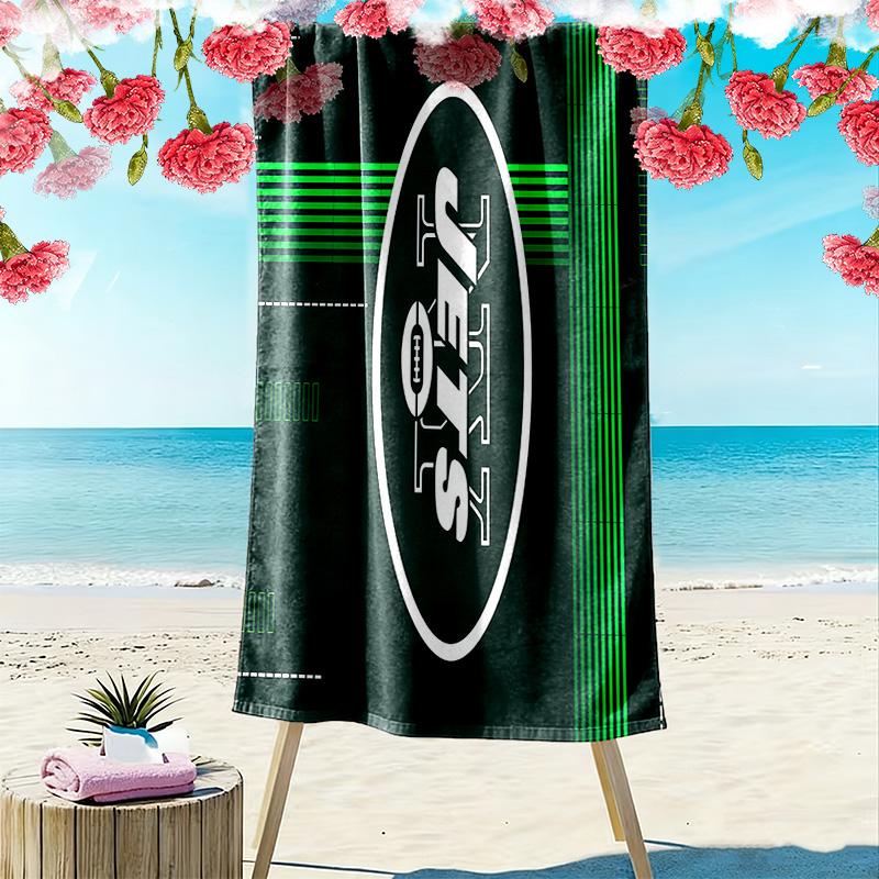 New York Jets Print Beach Towel, Large Soft Quick Dry Towel for Beach Camping Swimming