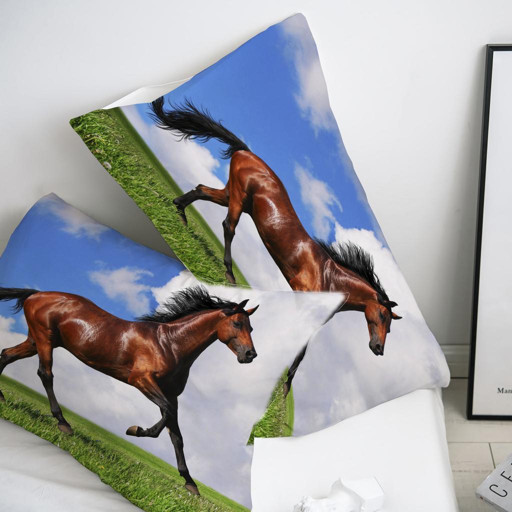 3D Animal Printed Duvet Cover Set Domineering Galloping Horse Bedding Set Soft 2/3pcs microfiber Quilt Covers with Pillowcase